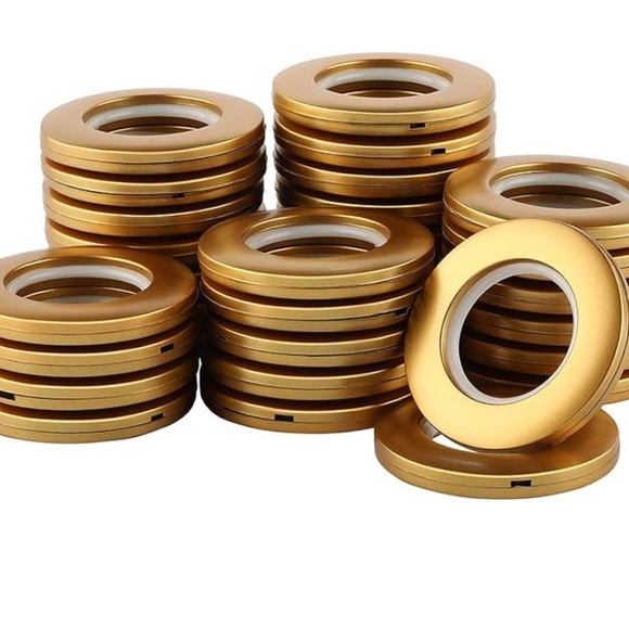 Set of 32 Gold Plastic Curtain Grommet Rings D.I.Y. - Picture 2 of 10